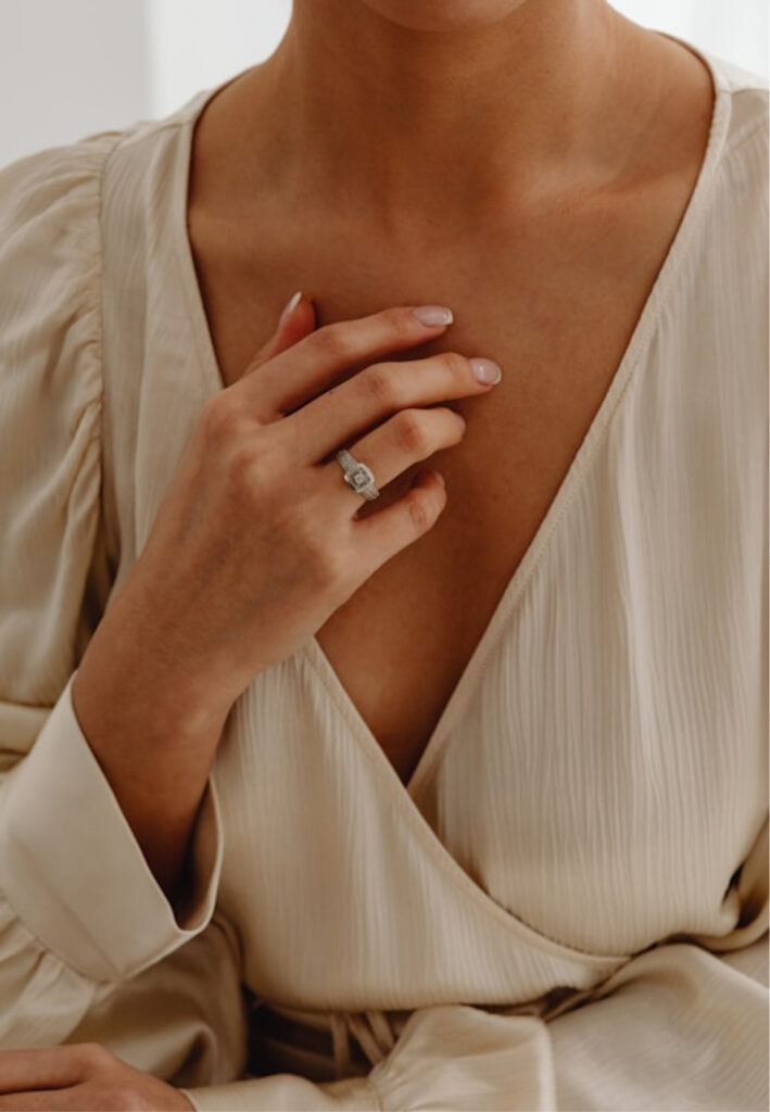 woman in white blouse